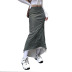 Falda de sirena informal de cintura alta irregular de color liso NSYDL139377