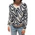 thickened V-neck long-sleeved wave pattern loose wool sweater NSYDL139388
