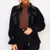 stitching warm long-sleeved solid color leather wool jacket NSYDL139389