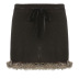 retro raw edge drawstring slim solid color woolen skirt NSGXF139401