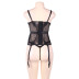 plus size suspenders see-through backless slim solid color nightdress suit NSOYM139418