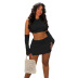 solid color pit strip sleeve vest sheath skirt set NSDLS138165