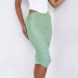 solid color mesh pleated ruffled lace irregular sheath skirt NSHT138200