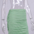 solid color mesh pleated ruffled lace irregular sheath skirt NSHT138200