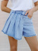 falda pantalón de mezclilla falsa de dos piezas de cintura alta NSWL138207