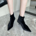 simple pointed toe velvet stiletto short boots NSZLX138211