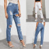 loose big hole high waist slim jeans NSWL138243