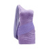 solid color velvet chiffon rhinestone slanted shoulder sheath dress NSHT138323