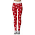Pantalones elásticos de cintura alta con estampado de copos de nieve de Navidad NSMDF138331