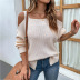 solid color slit off-shoulder long sleeve sweater NSMMY138338