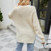 solid color buttons decor V-neck long sleeve sweater NSMMY138343