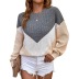 geometric inverted triangle color matching pullover sweater NSMMY138344