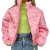 Abrigo delgado de algodón de manga larga con cuello redondo y cremallera con botones a presión de color liso NSMG138360