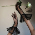 solid color mesh see-through banquet lace gloves NSMG138396