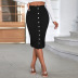 solid color buttoned sheath denim skirt NSWL138400