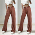 solid color retro wide leg loose jeans NSWL138405