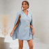 solid color slim buttons cloak dress NSHYG138455
