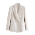solid color double-breasted simple double-pocket mid-length suit jacket NSZQW138463