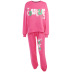 Knitted printed sweatshirt and sweatpants two-piece set NSFLY138486