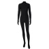 solid color back zipper long-sleeved jumpsuit NSHTL138501