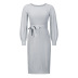 vestido de punto con fondo medio y plisado delgado en color liso NSHYG138543