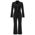 solid color high waist casual buttons straight jumpsuit NSHYG138545