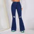 slim high waist hole denim micro flared jeans NSGYY139636