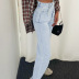 high waist casual straight solid color jeans NSGYY139641
