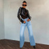 jeans rectos casuales de cintura alta de color sólido NSGYY139642
