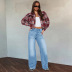 straight high waist casual solid color jeans NSGYY139642
