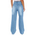 jeans rectos casuales de cintura alta de color sólido NSGYY139642