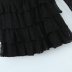 vestido de encaje de color sólido con cordones de manga larga hueca con decoración en capas NSAM139670