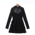 layered decoration hollow long sleeve lace-up solid color lace dress NSAM139670