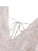 stitching v neck lace-up short sleeve floral chiffon jumpsuit NSAM139671