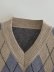 jacquard short v neck sleeveless rhombic knitted vest NSAM139673