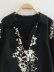 long-sleeved lapel loose v neck flower print dress NSAM139674