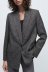blazer informal de sarga de espiga suelta con solapa de manga larga en color sólido NSAM139675