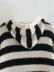 loose long sleeve hooded striped knitted sweater NSAM139676