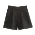 pantalones cortos rectos de color liso con cintura alta en forma de A de jacquard NSAM139678
