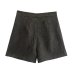 pantalones cortos rectos de color liso con cintura alta en forma de A de jacquard NSAM139678