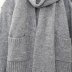 Cárdigan de punto suelto de color liso con bolsillos de manga larga y bufanda NSAM139687