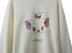 round neck long sleeve loose cat printing sweatshirt NSAM139693
