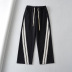 beveledstitching loose wide-leg stripe jeans NSAM139694