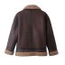 lapel double-sided slim long sleeve solid color lamb fur jacket NSAM139699
