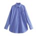 camisa holgada de manga larga con solapa de color liso o a rayas NSAM139700