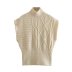 half-high collar slim-fit sleeveless solid color knitted vest NSAM139701