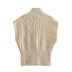 half-high collar slim-fit sleeveless solid color knitted vest NSAM139701