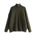 Stand Collar Half Turtleneck loose long sleeve solid color Sweater NSAM139703