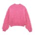 suéter de punto de color sólido de manga larga con cuello redondo suelto NSAM139705