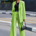 blazer y pantalón informal de manga larga y cintura alta de color liso sueltos traje de dos piezas NSONF139712